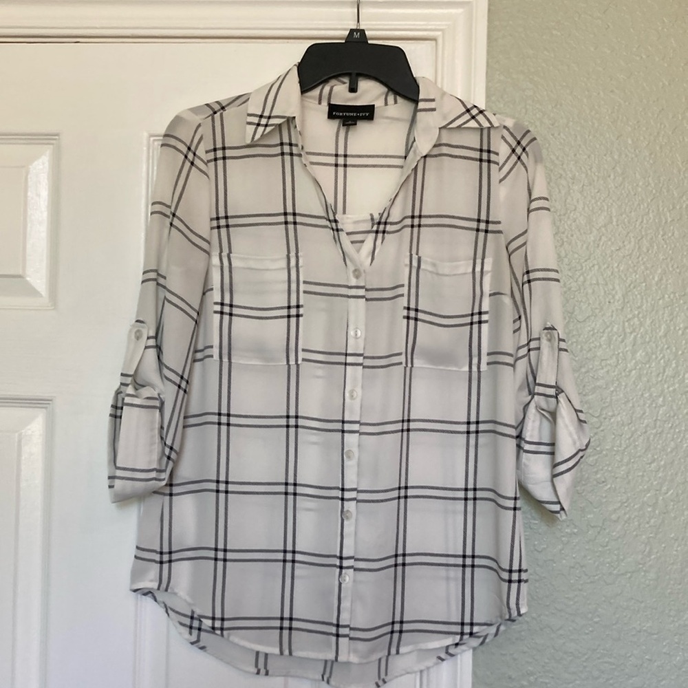 Stitchfix Fortune+Ivy Women’s Button Down Shirt Sz S
